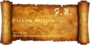 Firling Melitta névjegykártya